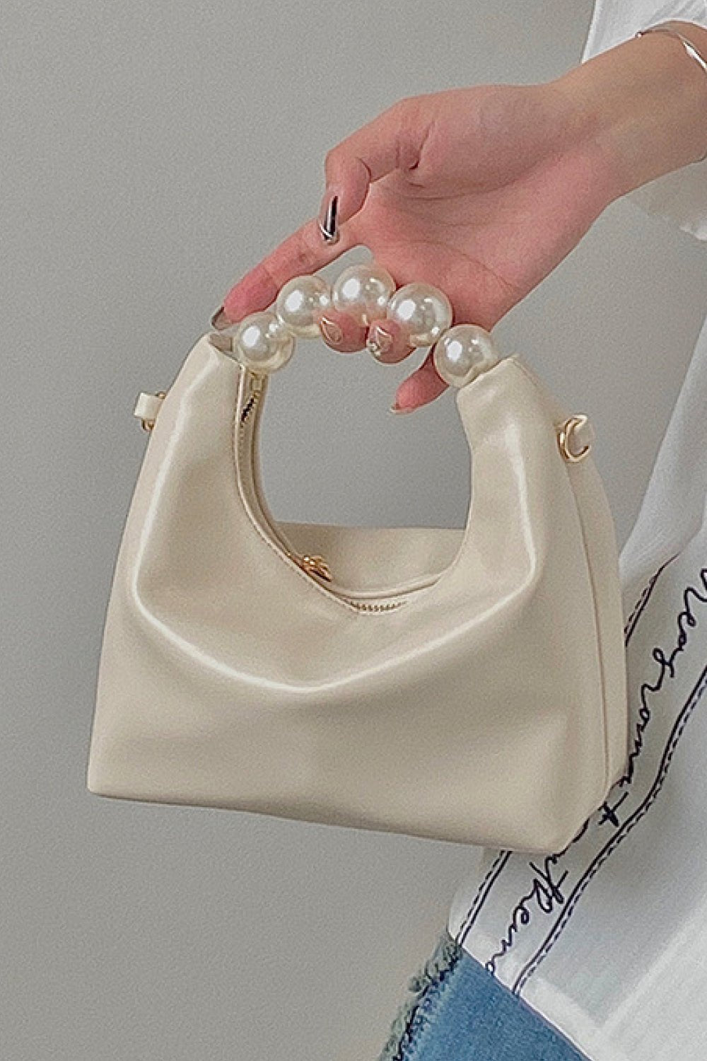 Adored PU Leather Pearl Handbag - Blissful Beyond Soap