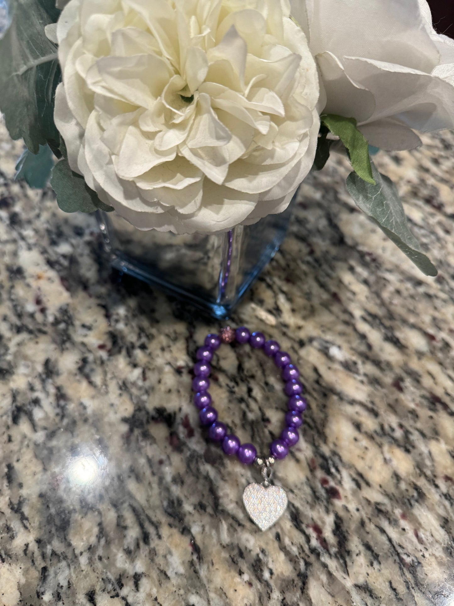 Pave Heart Stretch Bracelet