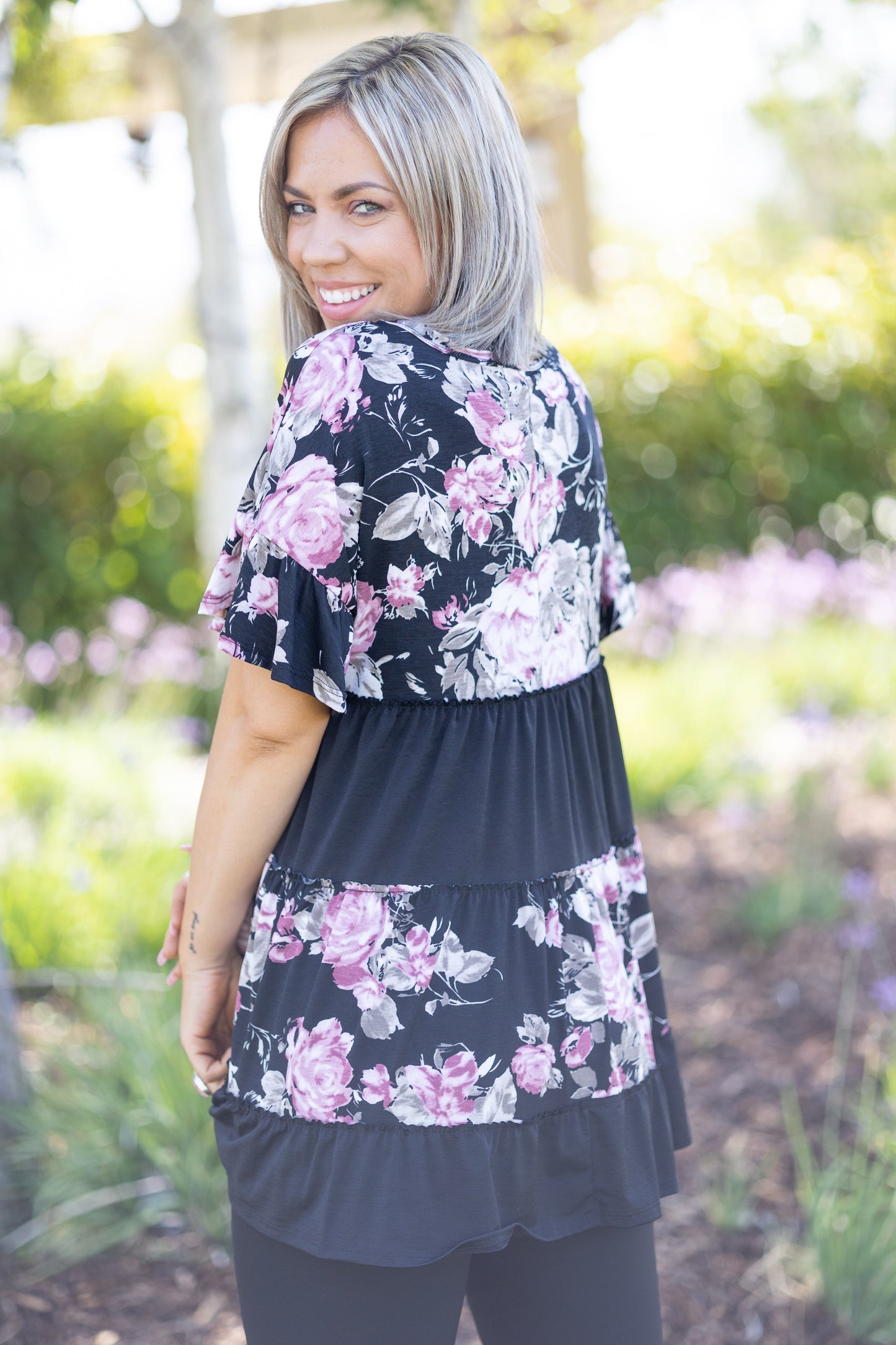 Vintage Rose Ruffled Tunic